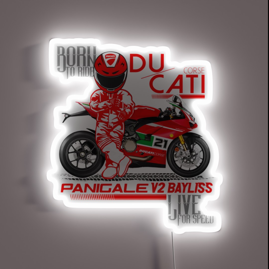 Custom Graphic Designer Ducati Panigale V2 RGB Neon Sign Custom Graphic Designer Ducati Panigale V2 RGB Neon Sign