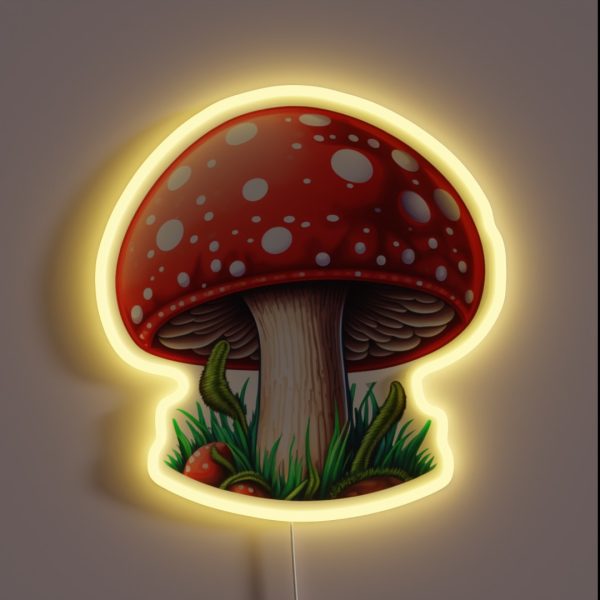 Cute Amanita Muscaria RGB Neon Sign