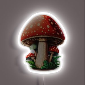 Cute Aminita Muscaria Mushroom RGB Neon Sign