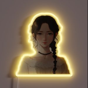 Cute Anime Braided Hair Girl RGB Neon Sign Cute Anime Braided Hair Girl RGB Neon Sign