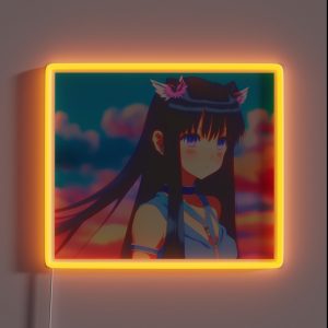 Cute Anime Girl 20s Style RGB Neon Sign