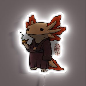 Cute Axolotl Philosopher RGB Neon Sign