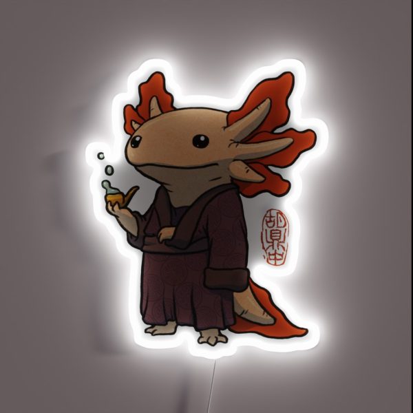 Cute Axolotl Philosopher RGB Neon Sign