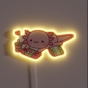 Cute Axolotl Relax Gamer RGB Neon Sign Cute Axolotl Relax Gamer RGB Neon Sign