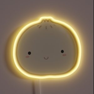 Cute Bao Dumpling Dim Sum RGB Neon Sign Cute Bao Dumpling Dim Sum RGB Neon Sign