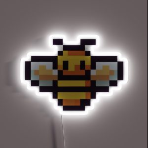 Cute Bee Pixel Art RGB Neon Sign