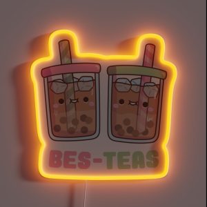 Cute Bubble Tea Bes Teas Besties RGB Neon Sign Cute Bubble Tea Bes Teas Besties RGB Neon Sign