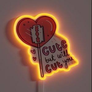 Cute But Will Cut You Lolly RGB Neon Sign Cute But Will Cut You Lolly RGB Neon Sign