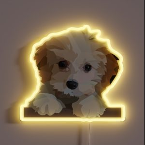 Cute Cavachon Dog RGB Neon Sign