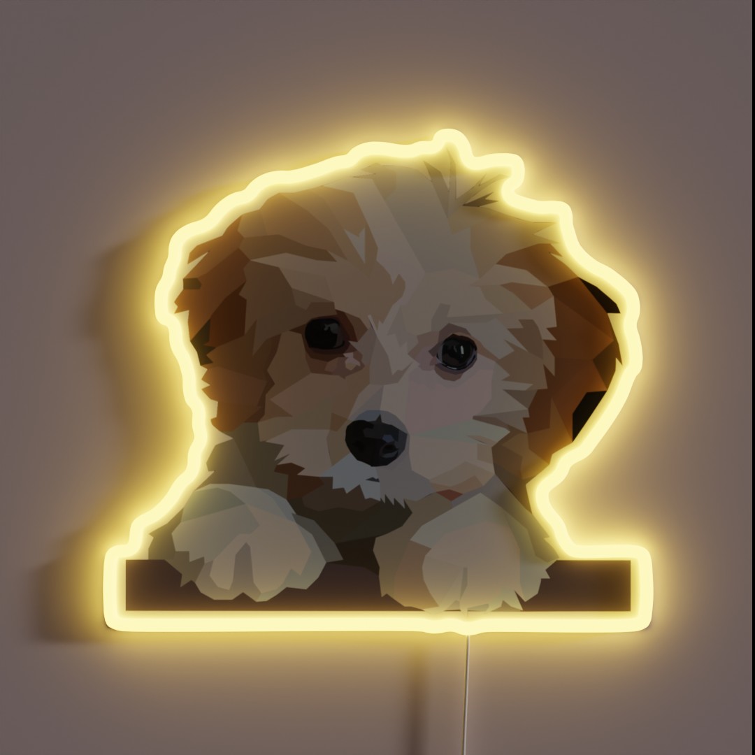 Cute Cavachon Dog RGB Neon Sign Cute Cavachon Dog RGB Neon Sign
