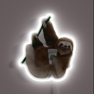 Cute Coffee Sloth RGB Neon Sign Cute Coffee Sloth RGB Neon Sign