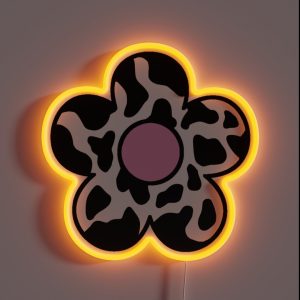 Cute Cow Print Flower RGB Neon Sign Cute Cow Print Flower RGB Neon Sign
