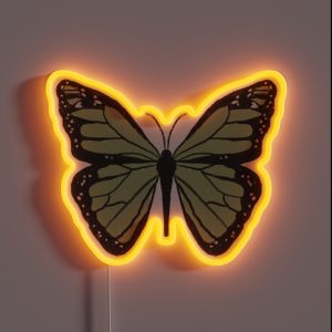 Cute Dainty Sage Green Indie Butterfly RGB Neon Sign