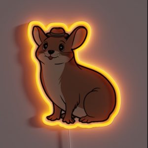Cute Dessie Hyrax In Cartoon Style RGB Neon Sign