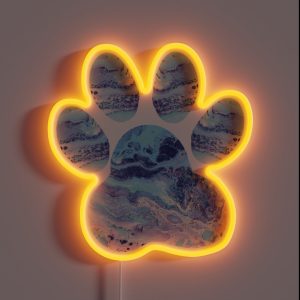Cute Dog Paw Print Marble Print RGB Neon Sign Cute Dog Paw Print Marble Print RGB Neon Sign