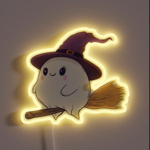 Cute Fat Ghost RGB Neon Sign