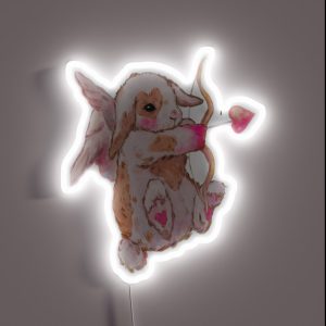 Cute Flirty Bunny RGB Neon Sign