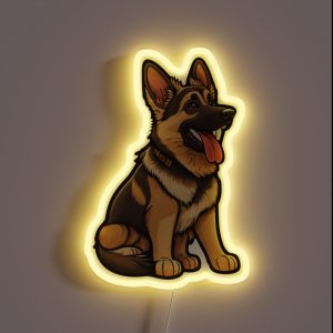 Cute German Shepard Dog RGB Neon Sign
