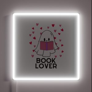 Cute Ghost Book Lover RGB Neon Sign