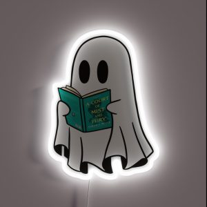 Cute Ghost Reading Acomaf Book Spooky Book Club Kindle Lovers Gift Ideas RGB Neon Sign