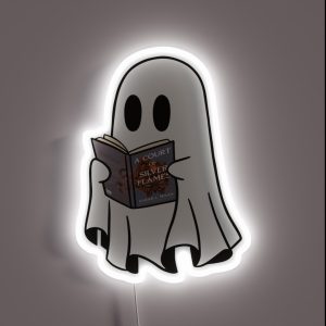Cute Ghost Reading Acosf Book Spooky Book Club Kindle Lovers Gift Ideas RGB Neon Sign