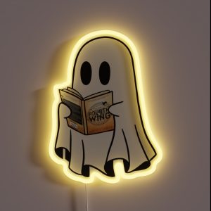 Cute Ghost Reading Book Spooky Book Club Kindle Lovers Gift Ideas RGB Neon Sign