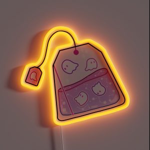 Cute Ghost Tea Bag RGB Neon Sign Cute Ghost Tea Bag RGB Neon Sign