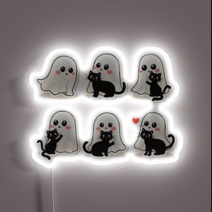 Cute Ghostly Friends RGB Neon Sign