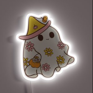 Cute Halloween Retro Ghost RGB Neon Sign