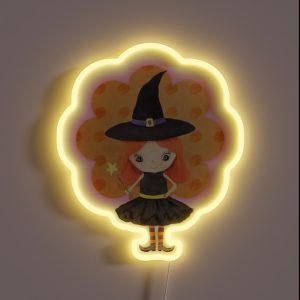 Cute Halloween Witch RGB Neon Sign