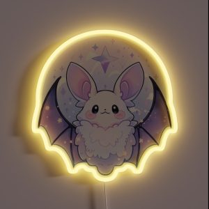 Cute Kawaii Pastel Magical Bat RGB Neon Sign