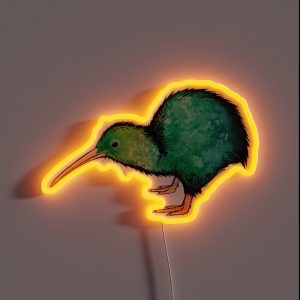 Cute Kiwi Watercolour Art RGB Neon Sign