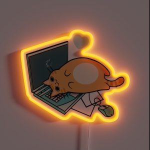 Cute Laptop Cat RGB Neon Sign Cute Laptop Cat RGB Neon Sign