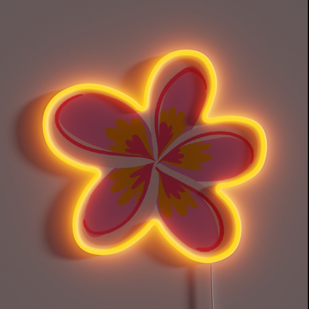 Cute Lil Pink Frangipani RGB Neon Sign Cute Lil Pink Frangipani RGB Neon Sign