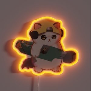 Cute Minimalist Mewrez Cat RGB Neon Sign