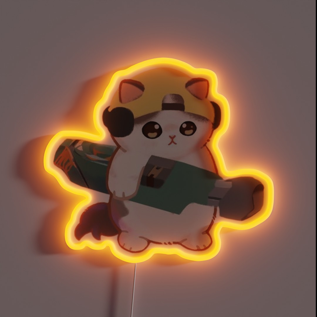 Cute Minimalist Mewrez Cat RGB Neon Sign Cute Minimalist Mewrez Cat RGB Neon Sign