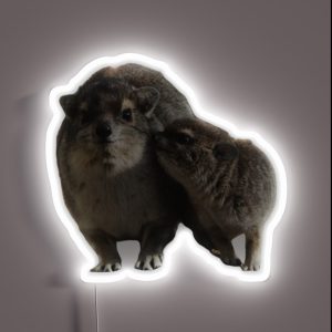 Cute Mom And Baby Hyrax RGB Neon Sign Cute Mom And Baby Hyrax RGB Neon Sign