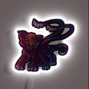 Cute Monster Crystal Cave NO BACKGROUND RGB Neon Sign