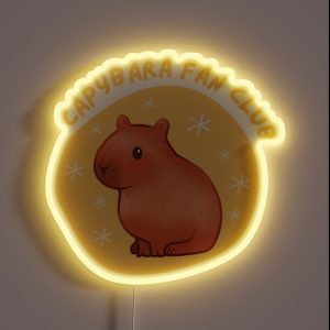 Cute Pastel Capybara Fan Club RGB Neon Sign Cute Pastel Capybara Fan Club RGB Neon Sign