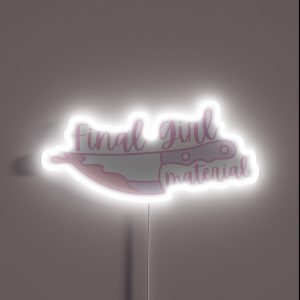 Cute Pastel Pink Final Girl Scream Queen Graphic RGB Neon Sign