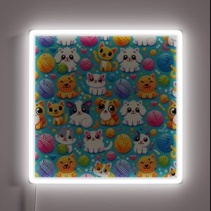 Cute Pets Playful Pattern Design RGB Neon Sign Cute Pets Playful Pattern Design RGB Neon Sign
