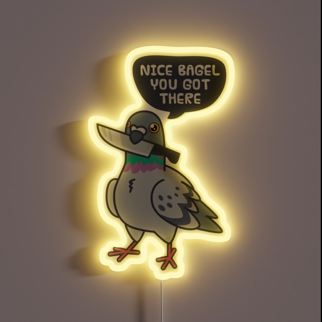 Cute Pigeon With A Knife RGB Neon Sign Cute Pigeon With A Knife RGB Neon Sign