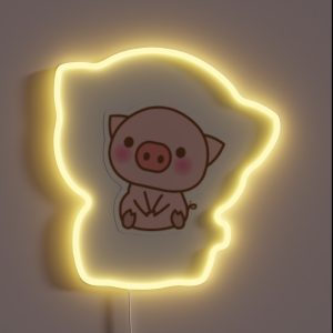 Cute Piggy RGB Neon Sign
