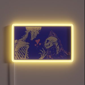 Cute Pink And Purple Skeleton With Cat Playful Kitty Companion RGB Neon Sign Cute Pink And Purple Skeleton With Cat Playful Kitty Companion RGB Neon Sign