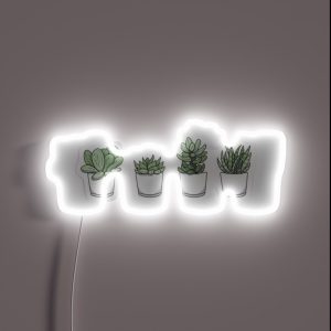 Cute Set Of 4 Plants RGB Neon Sign Cute Set Of 4 Plants RGB Neon Sign