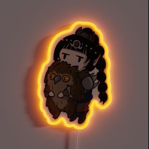 Cute Shadowheart With Owl Bear Baldurs Gate 3 BG3 DND RGB Neon Sign
