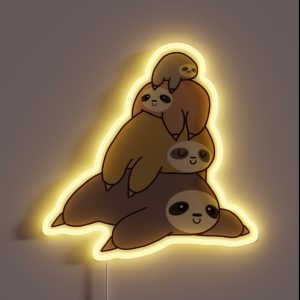 Cute Sloths RGB Neon Sign