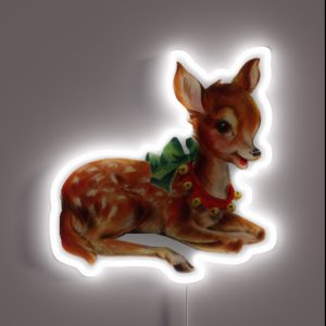 Cute Vintage Christmas Deer RGB Neon Sign