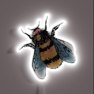 Cute Watercolour Bumble Bee RGB Neon Sign