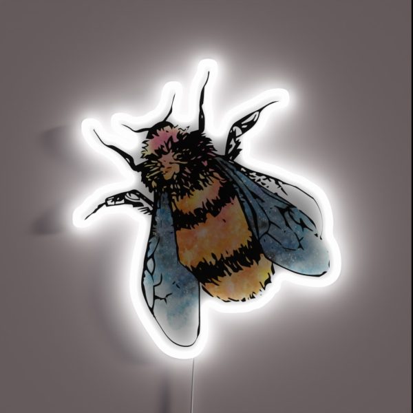 Cute Watercolour Bumble Bee RGB Neon Sign